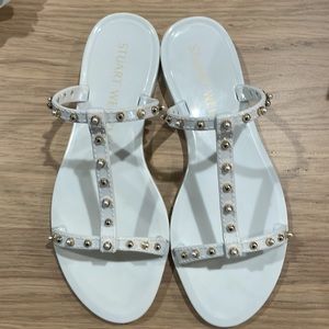 Brand new Stuart Weitzman size 5 white jelly sandal with the box